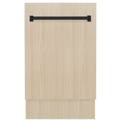 Zline Autograph Edition 18” Tallac Series 3rd Rack Top Control Dishwasher In Custom Panel Ready With Champagne Bronze Handle, 51dba