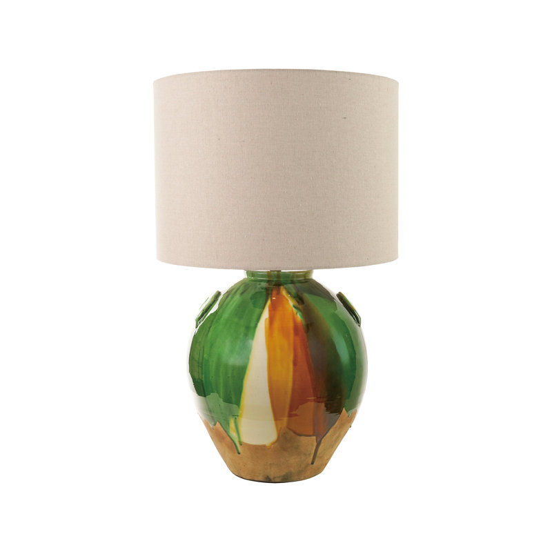 Stoneware Ombre Table Lamp with Linen Shade