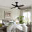 36.6'' Black Ceiling Fan With Remote Control And Light Kit
