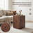 Walnut Wood Grain Square Coffee Table with Luxurious Design for Living Room Accent-485696655-485696648