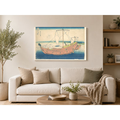 En mer au large de Kazusa, de Trente-six vues du mont Fuji (vers 1830-1832) - Art mural sur toile