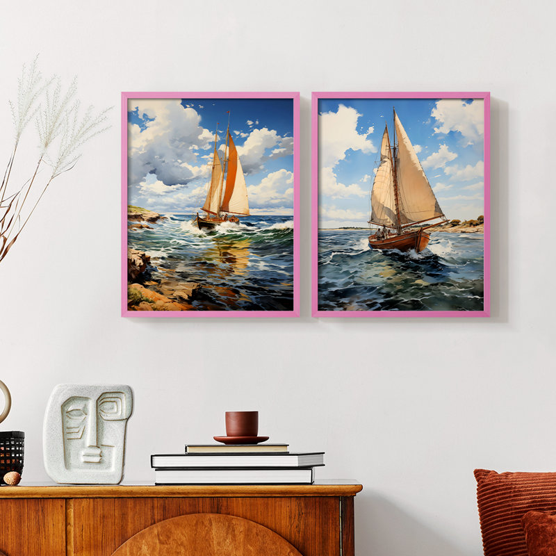 NAUTICAL Series CCCCXVII - Reproduction encadrée de qualité supérieure - prête à être accrochée - aucun clou requis - aucun clou requis