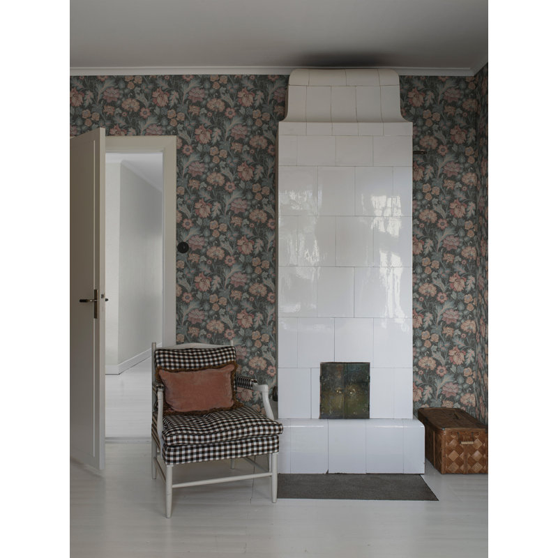 Boråstapeter Jane Mural, Orange/Teal/Dark Gray