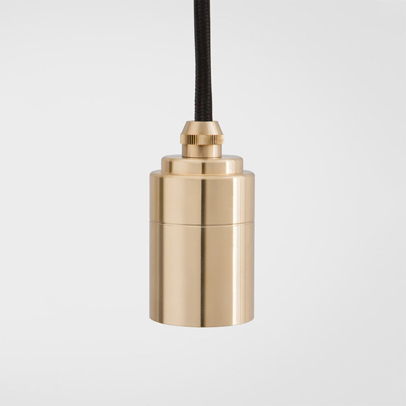 Elva Pendant Light Tinted In Graphite, Brass