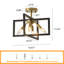 4 - Light 14.57" Modern Black/Gold Industrial Geometric Semi Flush Mount Ceiling Light