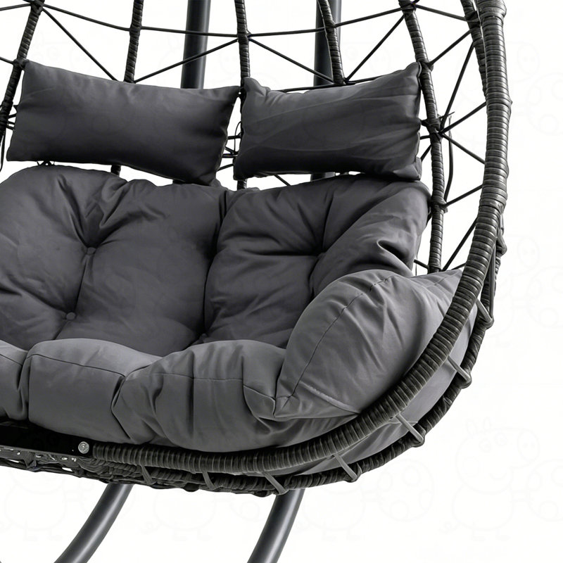Fauteuil double suspendu avec support, Gris