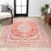 Lesak Ornate Medallion Machine-Washable Orange/Cream Rug