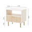 Table de chevet avec tiroir, table de bout avec rangement, table de chevet avec espace ouvert pour la chambre à coucher, table de chevet moderne avec poignée dorée, table de chevet latérale pour la chambre à coucher, salon-202355279