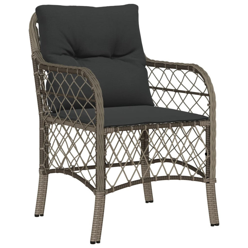 Hopwood 3 Piece Bistro Set With Cushions Poly Rattan