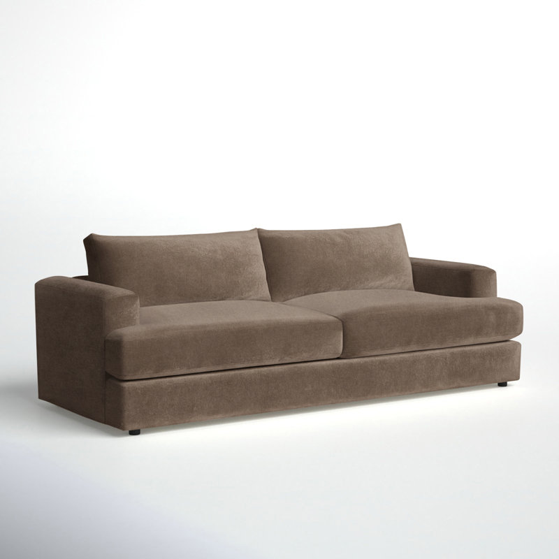 Cayden Upholstered 96'' Sofa, Bella Cocoa Performance Velvet