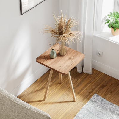 InterGo Modern Nesting Square End Table - Stylish Wooden Living Room Furniture, Minimalist Side Table, Louri Small Coffee Table