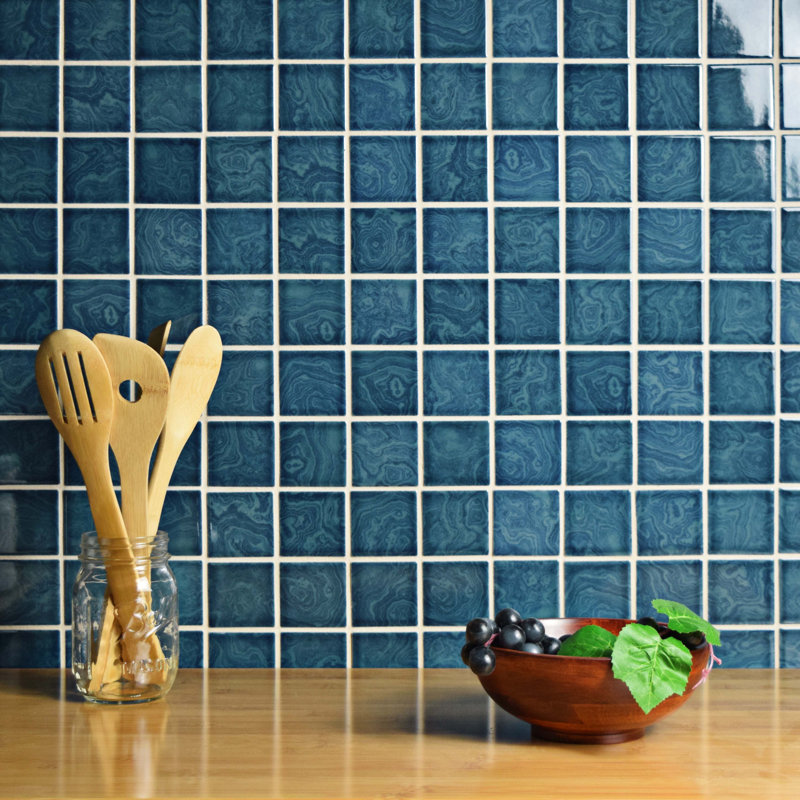 Resort 2" x 2" Porcelain Grid Mosaic Tile, Resort Blue