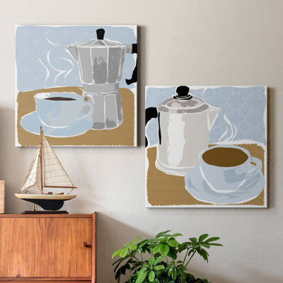 «Fresh Coffee I», ensemble de 2 reproductions d'art sur toile tendue