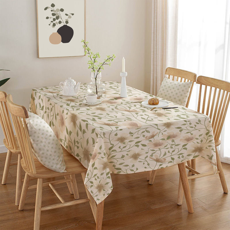 Premium Tablecloth (55 x 87 inches), 50% Cotton / 50% Polyester, Machine Washable & Ironable | Durable, Tumble Dryer Safe, Elegant Design for Dining Room & Special Occasions, Versatile & Easy Care