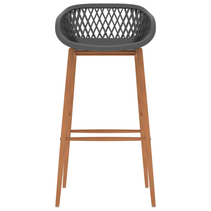 Searle Counter Stool with Metal Frame, Brown, Grey, 4