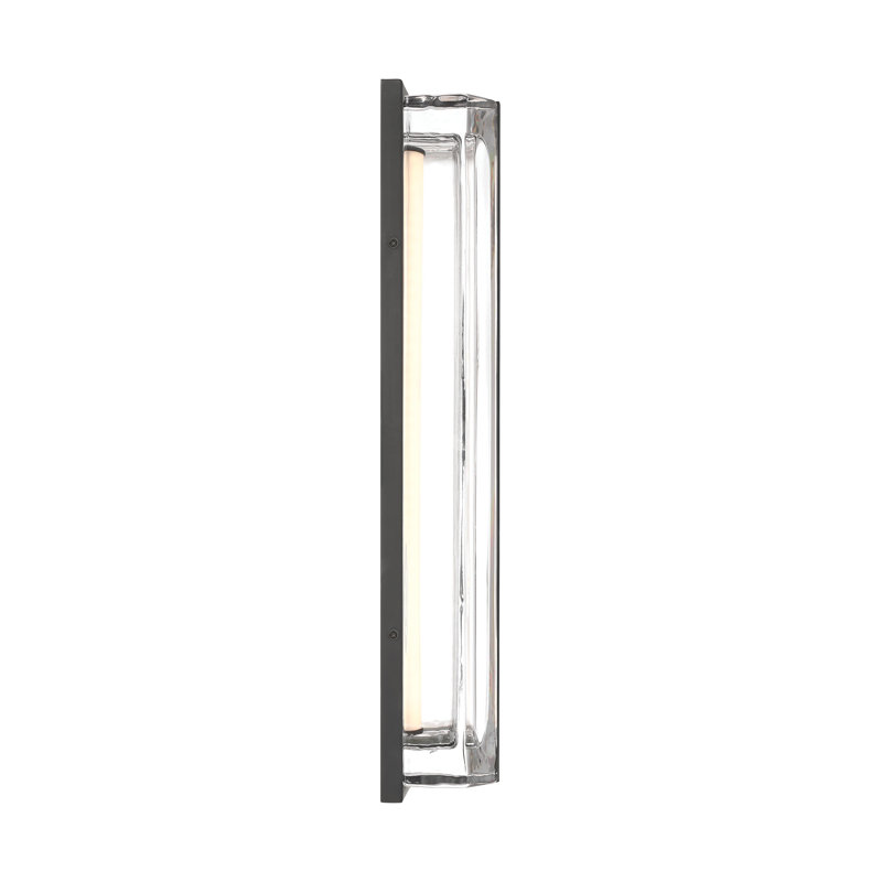 Langferd, extérieur, 24 po, mat, verre transparent, Noir, noir, noir, noir
