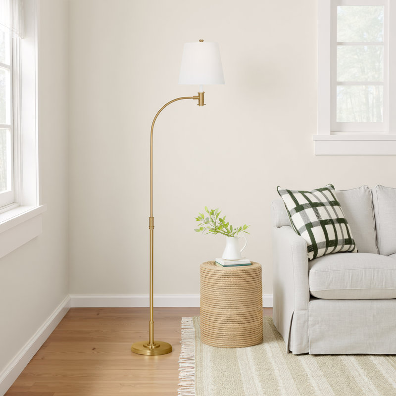 58.38'' Task Floor Lamp, Burnished Brass