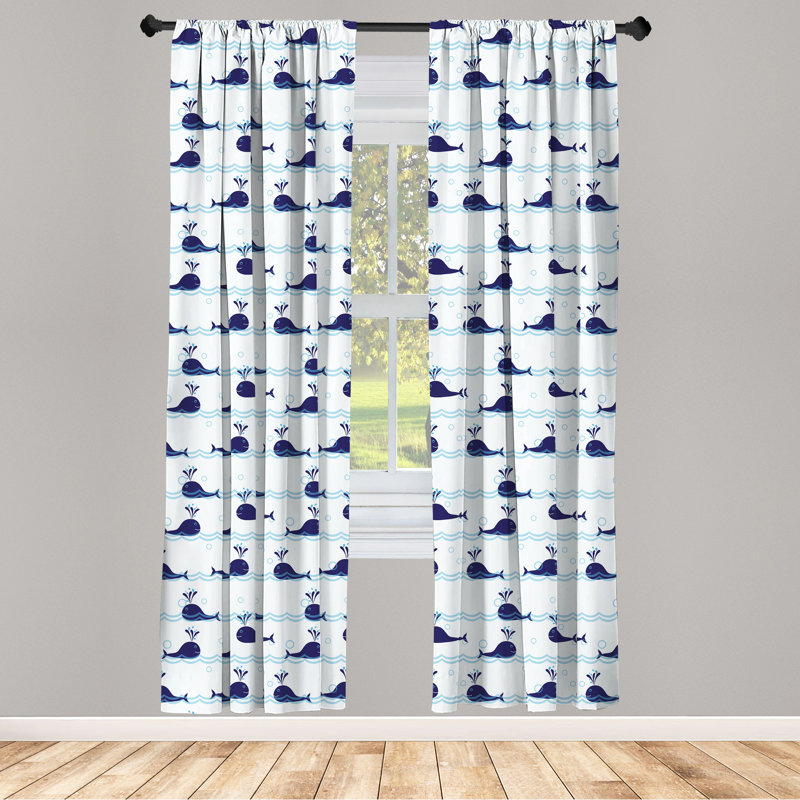 Whale Semi-Sheer Rod Pocket Sliding Panel, 28" x 95"