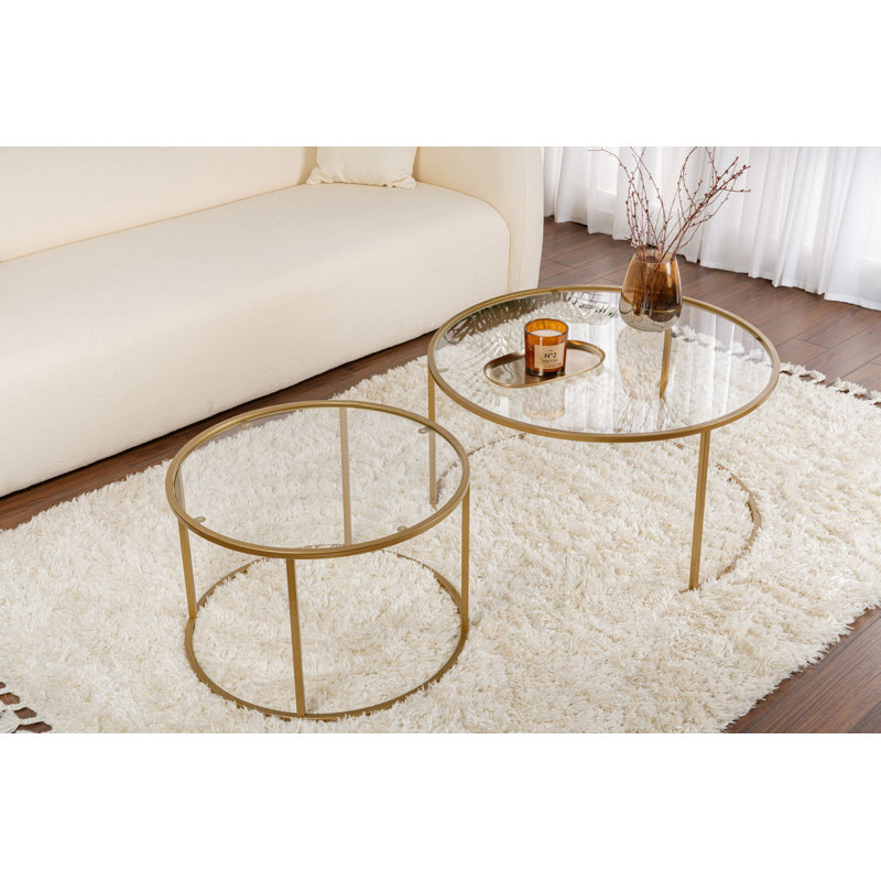 Frame Coffee Table, Gold, 43" H x 60" L x 60" W