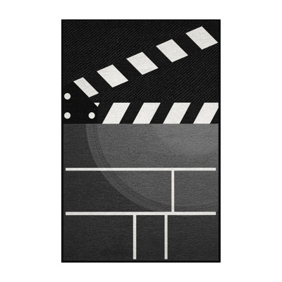 Machine Washable Osnat Clapperboard Modern Checkered Rug in Grey – Black Binding