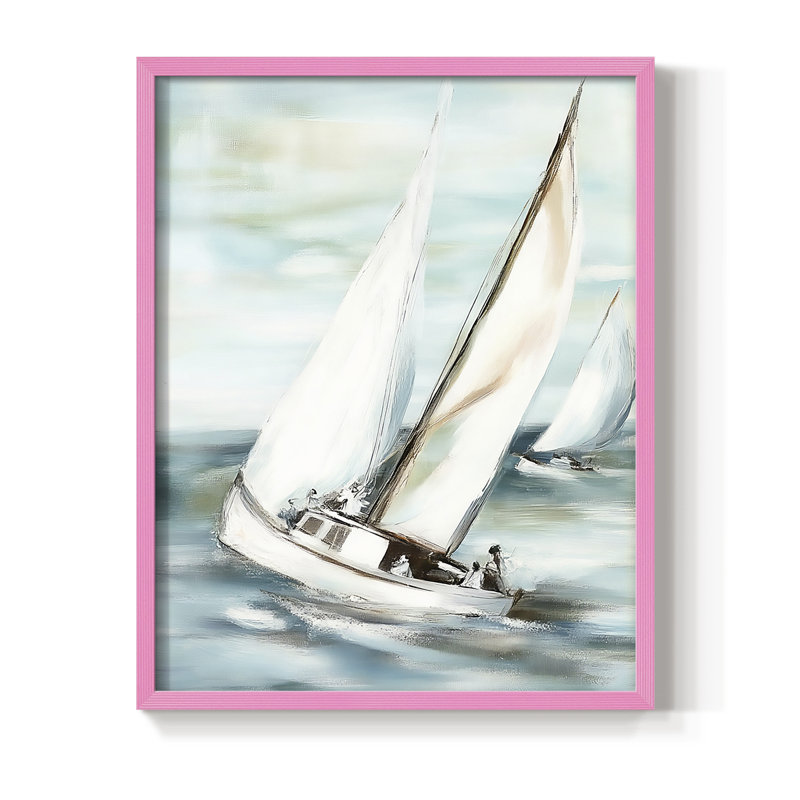 NAUTICAL Series L III, reproduction encadrée - bois massif, H 11 po x l 9 po, Rose