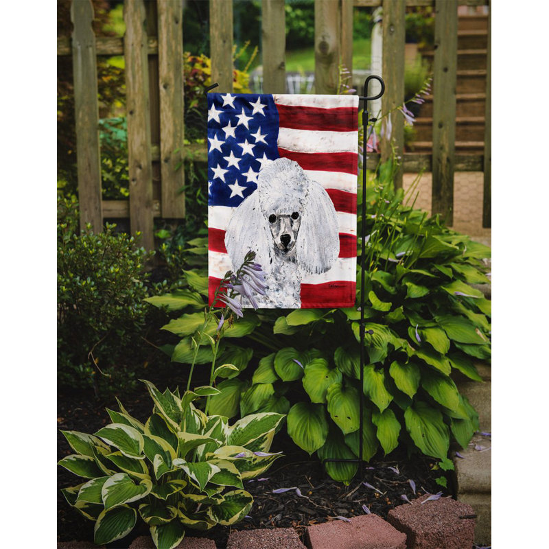 2 côtés en polyester de 2 côtés american drapeau de jardin, Chien d'eau portugais