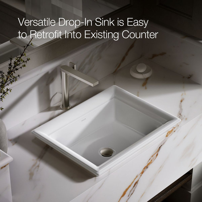 Artifacts 21 In. Rectangular Drop-In Bathroom Sink