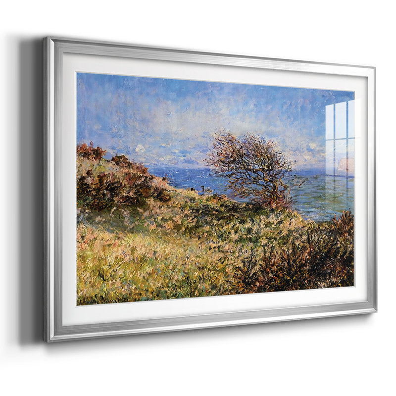 On The Cliff At Fecamp, 1881, reproduction d'art sur papier, Argent, H 27 po x l 39 po x P 1,5 po