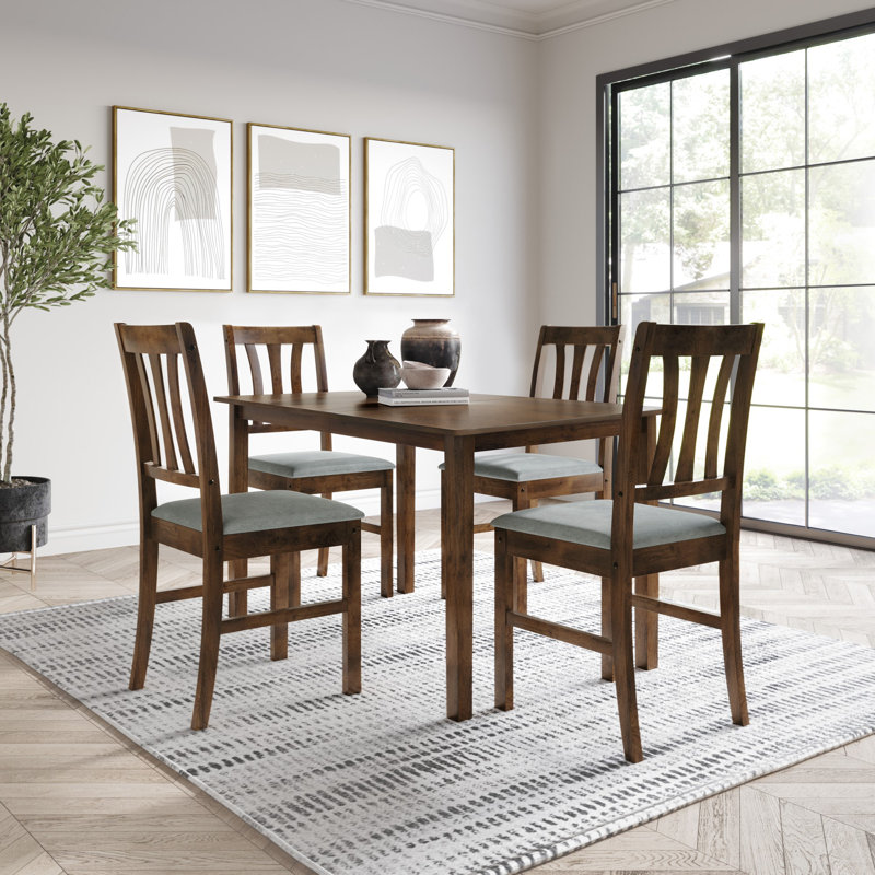 4 - Person Four Leg Dining Set, Brown