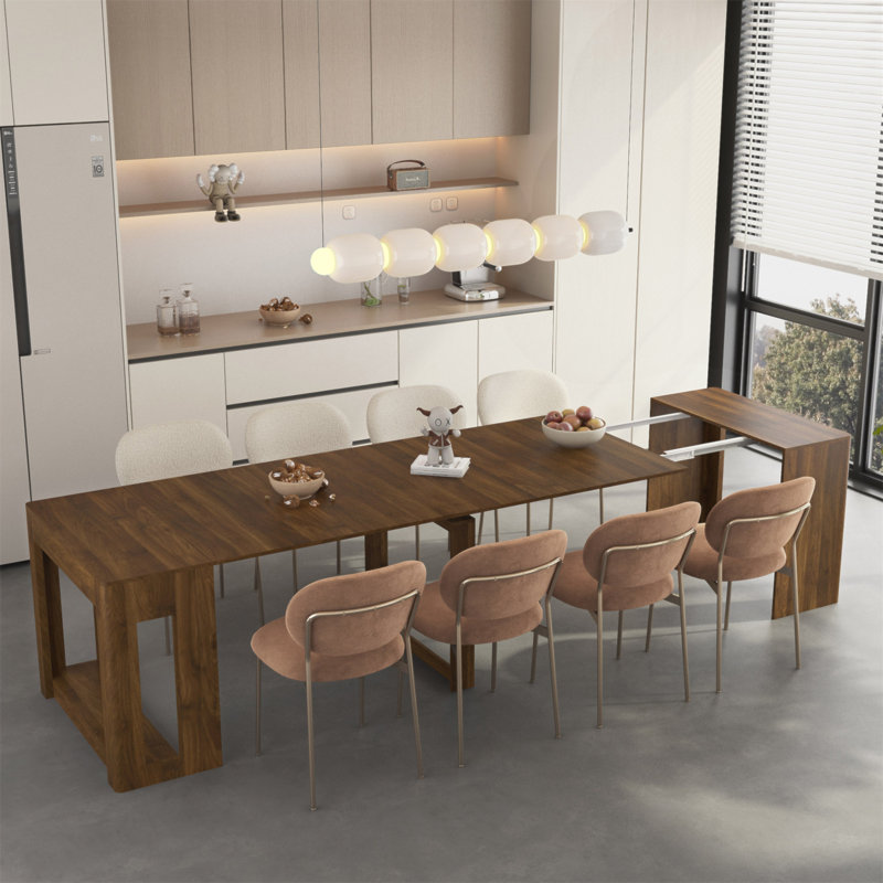 Table de salle à manger extensible pliable, console multifonctionnelle extensible en bois, meubles de salle de réunion, options de longueur de table, bois