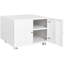 Armoire d'imprimante de bureau blanche à 2 portes: support mobile en acier avec surface lisse et support à 4 roues mobiles: support rotatif facile à nettoyer