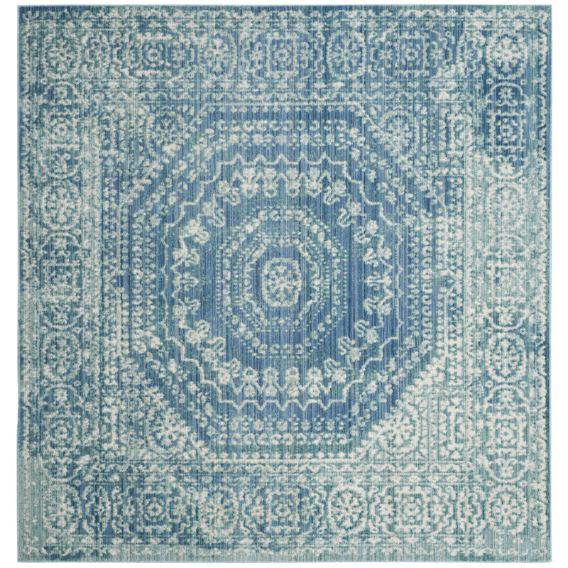 Thanh Valencia Performance Oriental Rug, Square 6'7"
