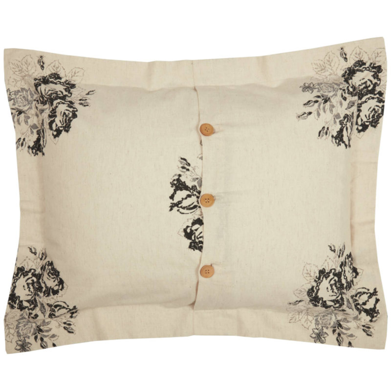 Cotton Blend Floral Sham Set