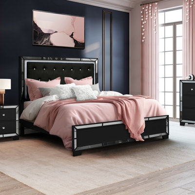 Fazeley Queen Tufted Bed with Lighted Headboard
