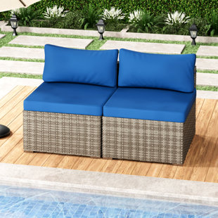 Ensemble de canapé modulaire d'extérieur 2 pièces 2 pièces (Ensemble de 2)