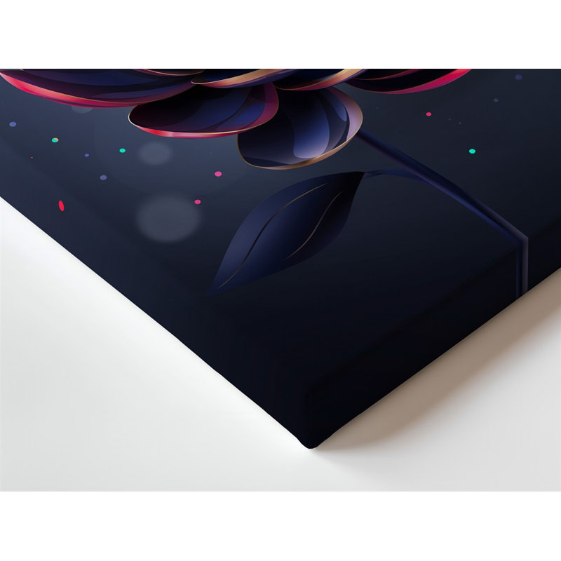 Reproduction d'art sur toile, "Une fleur vibrante au design complexe avec des pétales superposés", H 24 po x l 18 po