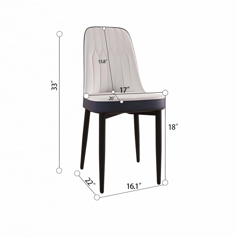Chaise en polyuréthane, 4, Blanc / Bleu