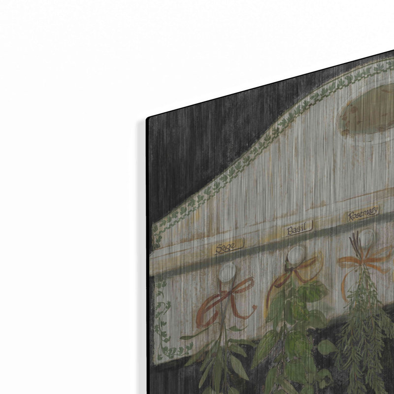 «Herbs On Pegs Black» par Carol Rowan, H 12 po x l 16 po