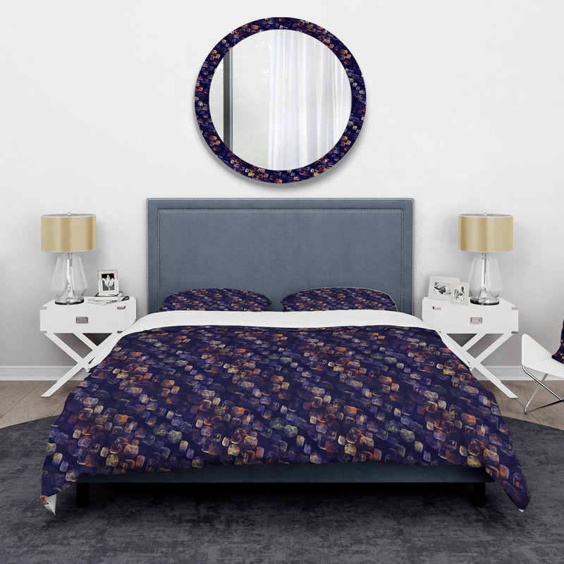 Dark Precious Stones I - ensemble de housse de couette moderne - polyester microfibre