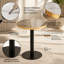 Table d'appoint ronde de 23,6 pouces, panneau de fibres à densité moyenne, texture de marbre peinte UV avec bordure en acier inoxydable, pieds en métal, table basse de luxe moderne-248306092