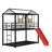 Metal House Bunk Bed With Slide-511170811