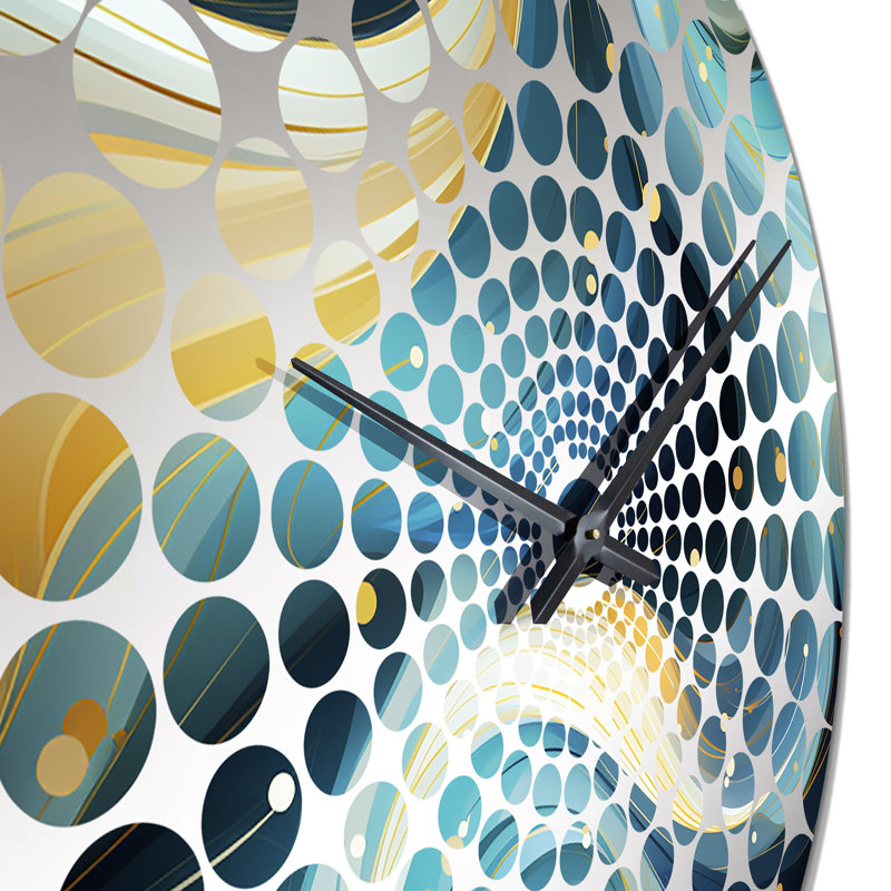 Bleu céleste géométrique géométrique - horloge murale géométrique, Grand
