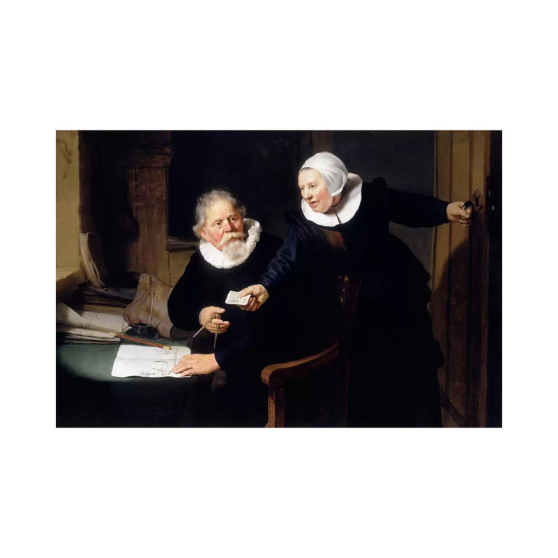 The Shipbuilder & His Wife by Rembrandt Van Rijn - Wrapped Canvas Print, 20.32 cm H x 30.48 cm W