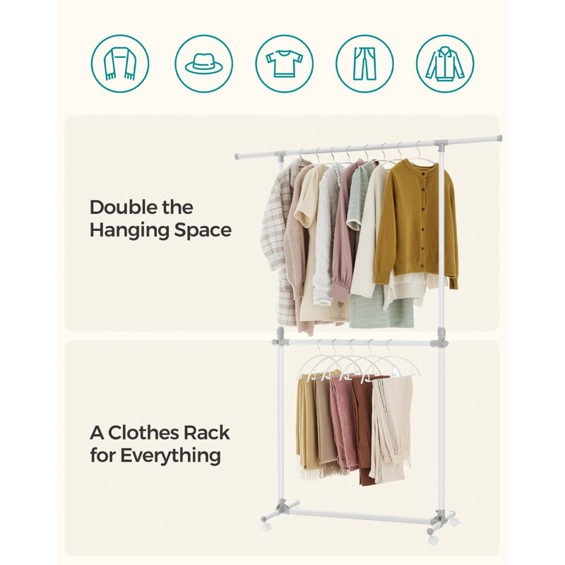 165cm Rolling Clothing Rack