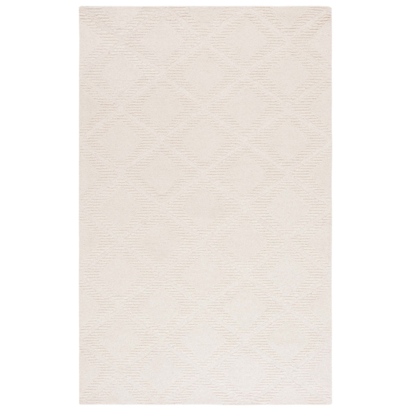 Rodeo Drive 676 Hand Tufted Wool/Cotton Geometric Indoor Use Only Rug in Ivory, Rectangle 9' x 12'