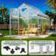 Walk-In Polycarbonate Greenhouse for Outdoors, Heavy-Duty Aluminum Frame with 2 Roof Vents and Swing Door-126285992