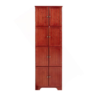 72.4" Tall Storage Cabinet Tall Storage Cabinet With 8 Doors And 4 Shelves ,Bookshelf Living Room, Kitchen, Dining Room, Office  Freestanding Storage Cabinet,Cherry