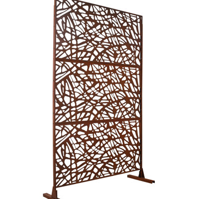 Écran d'intimité autoportant en métal - l 76 "H48" rouge rouille idéal pour patio, terrasse, balcon, barrière intérieure