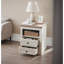 Table de chevet blanche antique avec 2 tiroirs, bois rustique pour la chambre à coucher et le salon