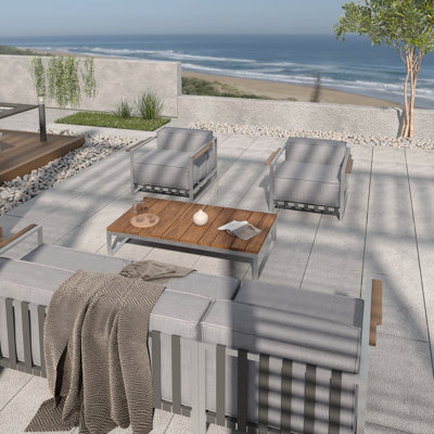 5 - Person Modular Patio Conversation Set with Sunbrella® Cushions